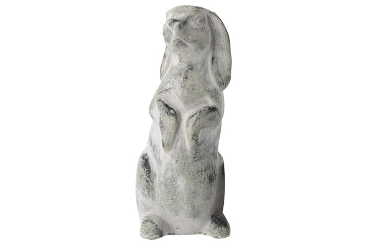 Urban Trends Collection 35773 Cement Rabbit Statue, Natural Gray